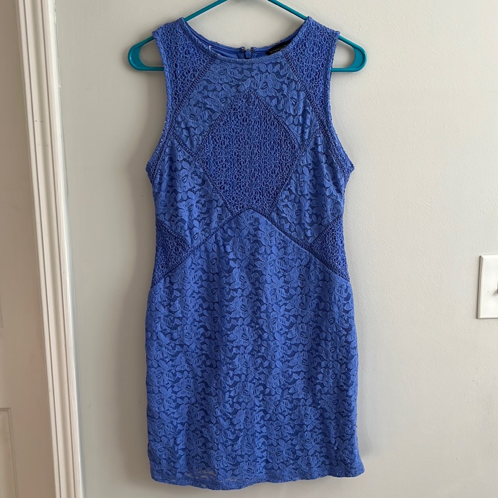 Light Blue Topshop Mini Dress - Lace
